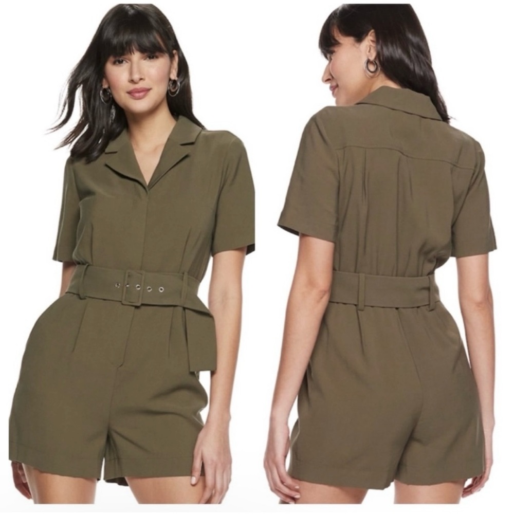 Olive Green Women's Jumpsuit - Picture 1 of 7